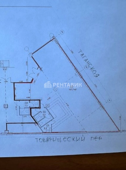 Помещение свободного назначения ТЦ Таганский пассаж площадью 190 квадратных метров