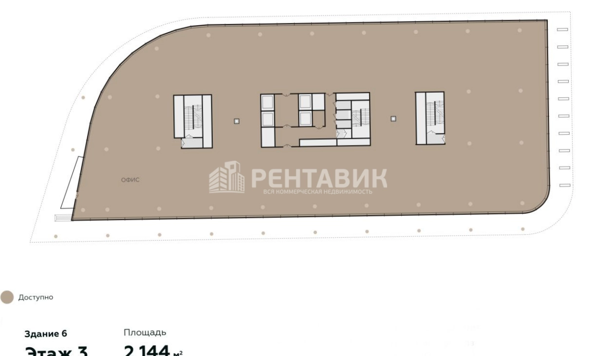 Офис Сколково Парк, корпус 6 площадью 2144 квадратных метров