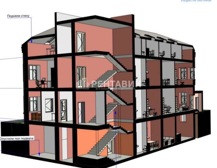 Здание целиком Лизы Чайкиной, 6с3 площадью 930 квадратных метров