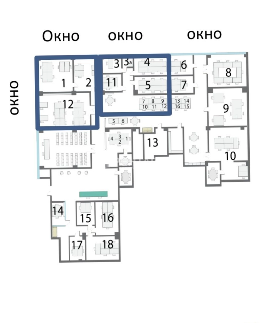 Офис Botanika 24 Silver Stone площадью 96 квадратных метров