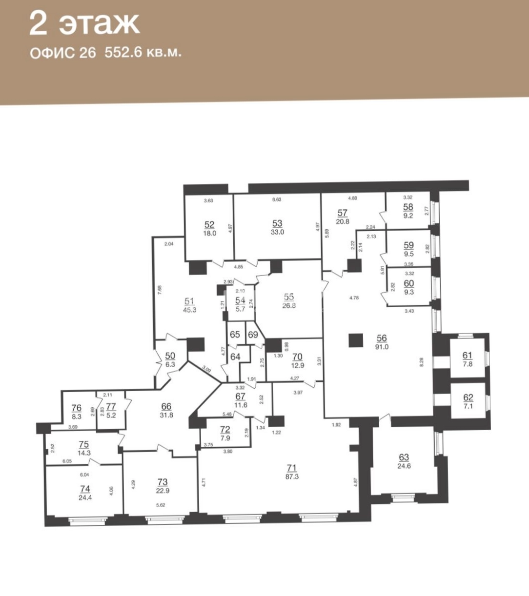Офис Baker Plaza / Бейкер Плаза площадью 553 квадратных метров