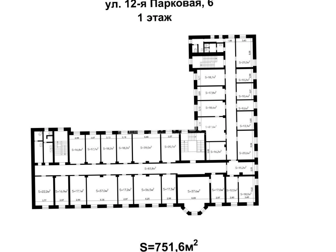 Здание целиком 12-я Парковая, 6 площадью 3202 квадратных метров