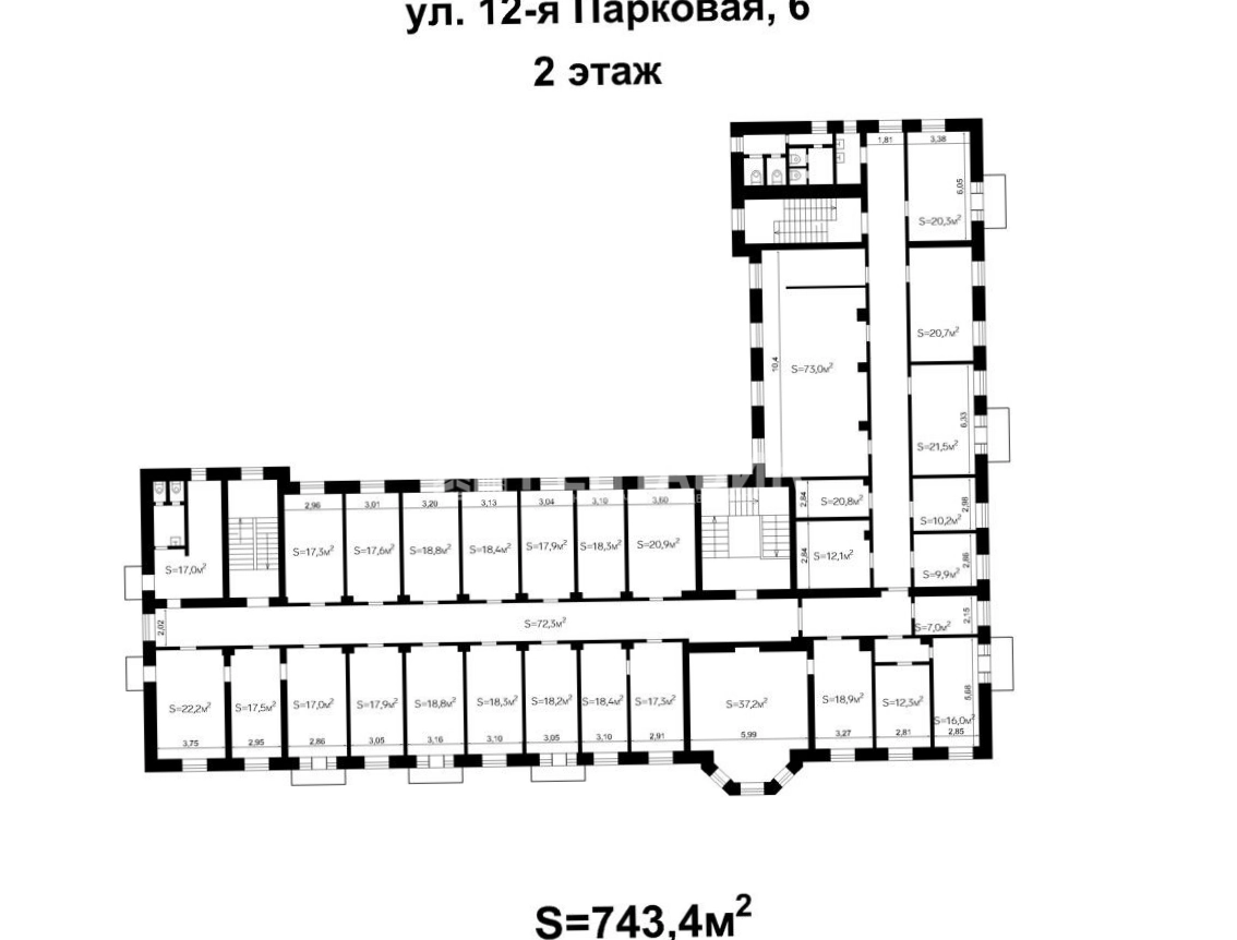 Здание целиком 12-я Парковая, 6 площадью 3202 квадратных метров