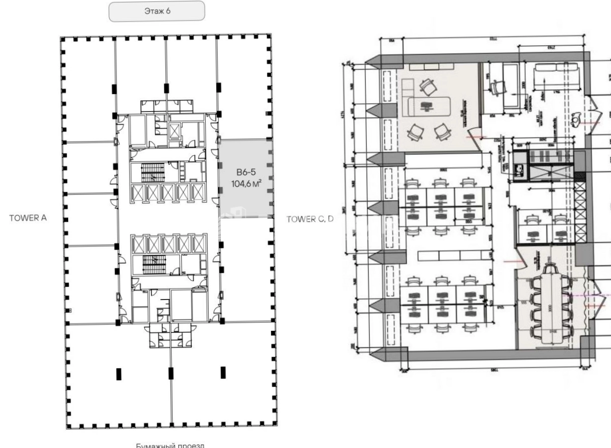 Офис STONE Towers / Стоун Тауэрс площадью 104 квадратных метров