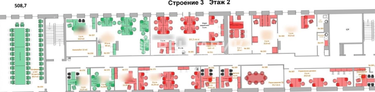 Офис Верхняя Красносельская, 16с1-3 площадью 1837 квадратных метров