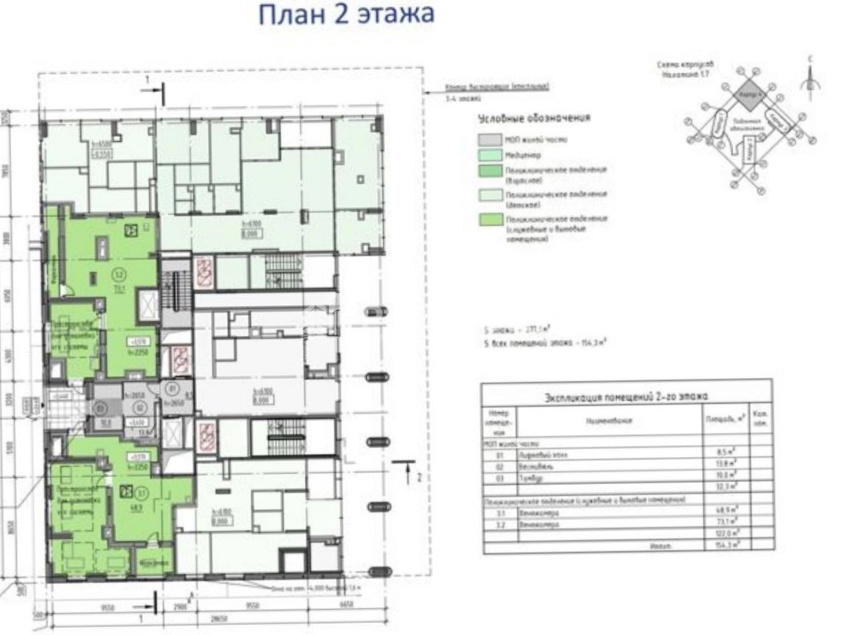 Помещение свободного назначения Nagatino i-Land, 3 очередь строительства площадью 3208 квадратных метров
