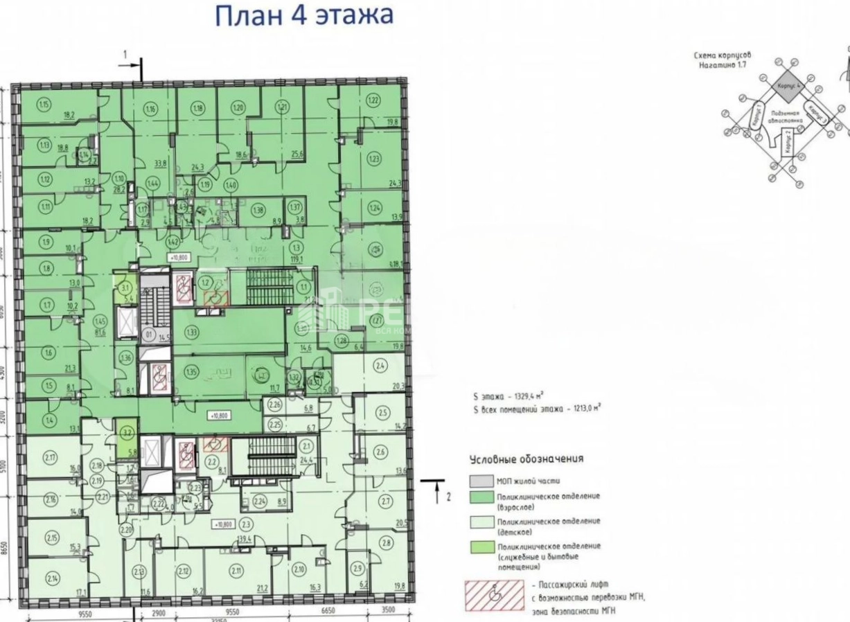 Помещение свободного назначения Nagatino i-Land, 3 очередь строительства площадью 3208 квадратных метров