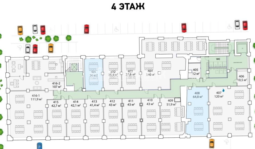 Офис Переведеновский площадью 65 квадратных метров