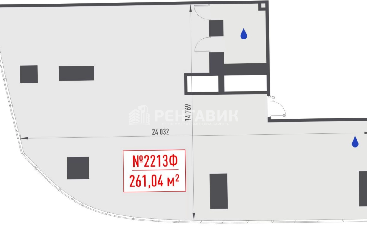 Офис One. Москва-Сити площадью 261 квадратных метров