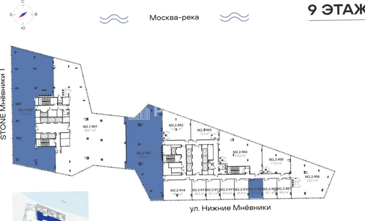 Офис STONE Мнёвники 1, 2 площадью 702 квадратных метров