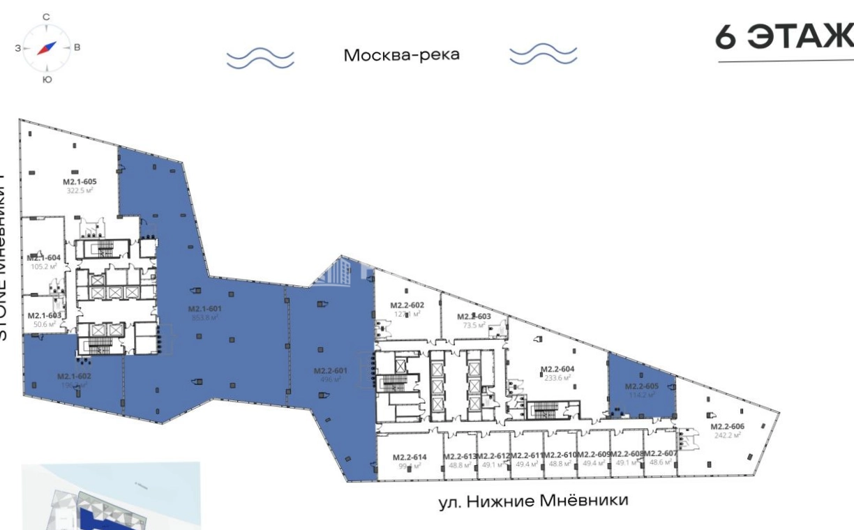 Офис STONE Мнёвники 1, 2 площадью 114 квадратных метров