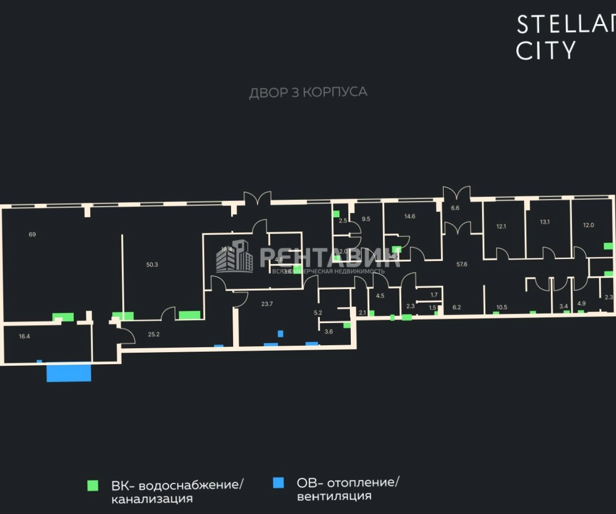 Помещение свободного назначения Stellar City площадью 393 квадратных метров