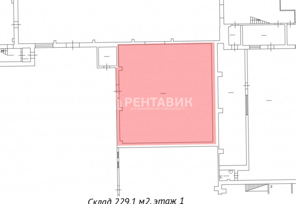 Склад Заозёрная 8 площадью 229 квадратных метров