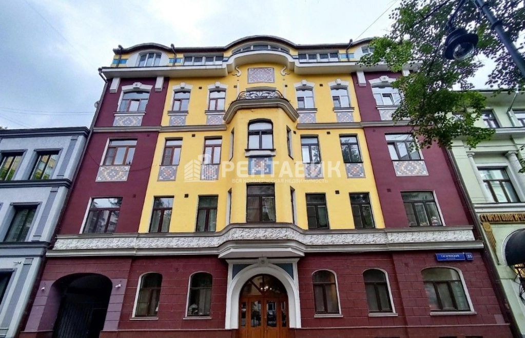 фасад дома, здание по адресу г Москва, Гагаринский пер, д 35