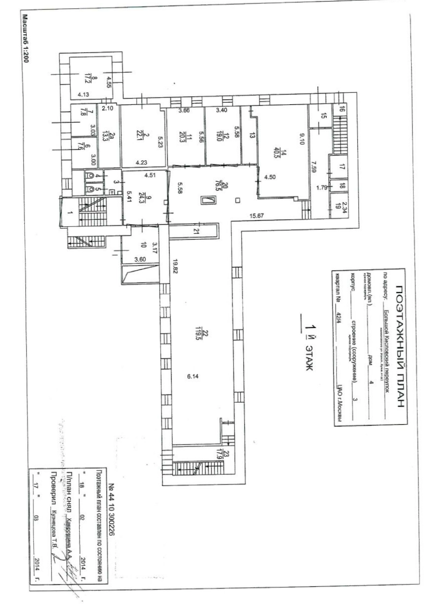 Здание целиком Большой Кисловский 4с3 площадью 1809 квадратных метров