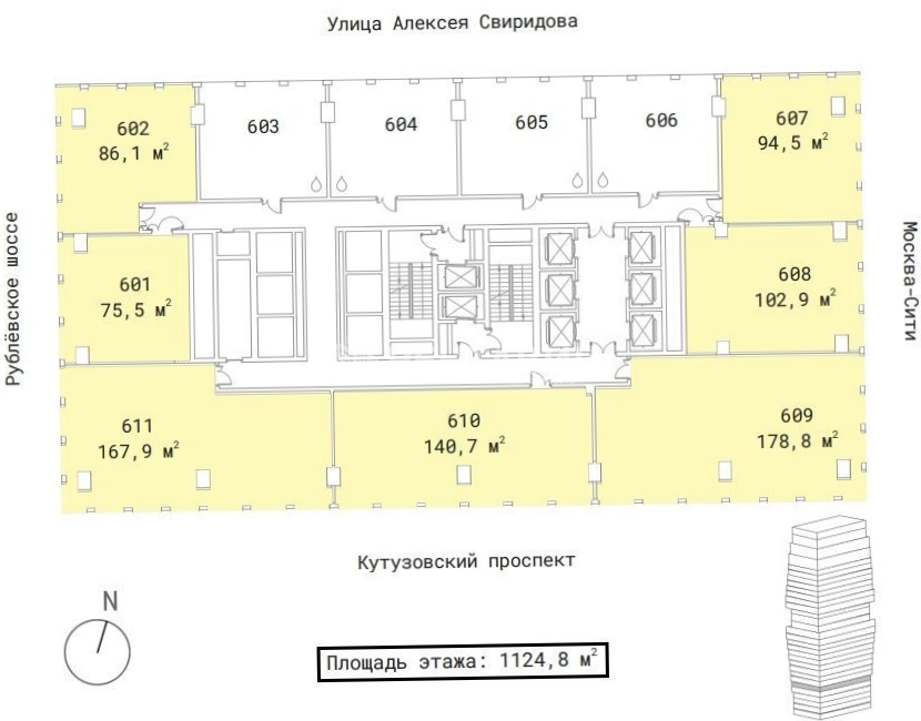 Офис Omni Tower площадью 847 квадратных метров