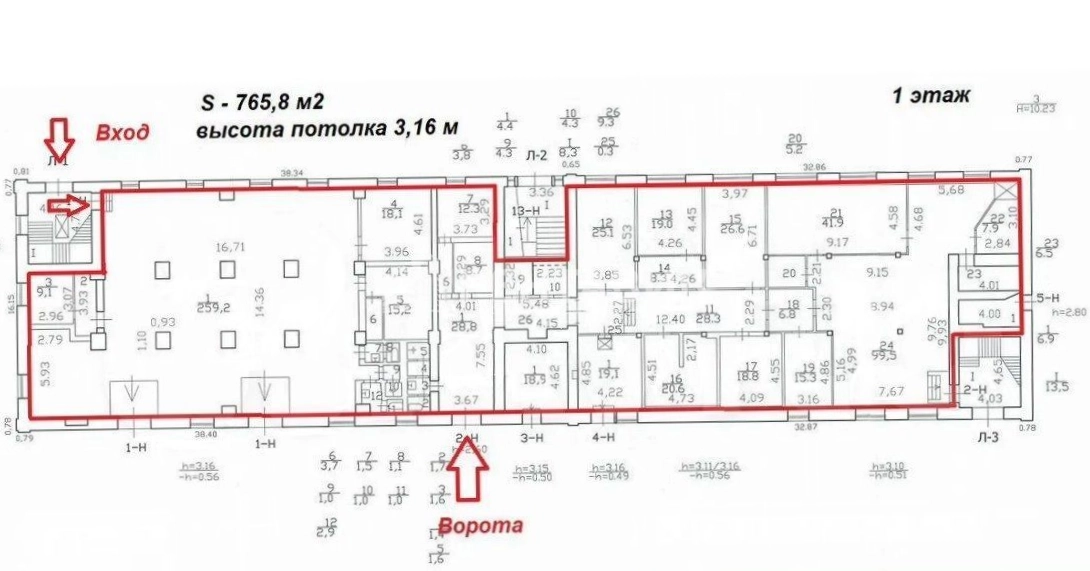 Помещение свободного назначения Новгородская, д 13 литера З площадью 765 квадратных метров