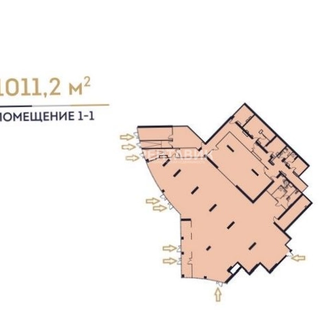 Помещение свободного назначения Фестиваль парк площадью 1011 квадратных метров