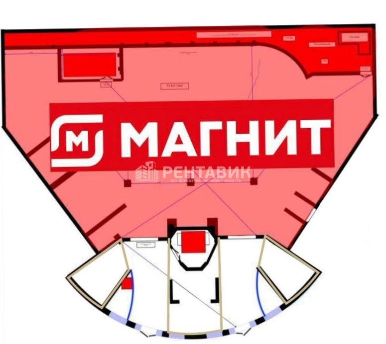 Помещение свободного назначения Красногорская Ривьера, корпус 3 площадью 527 квадратных метров