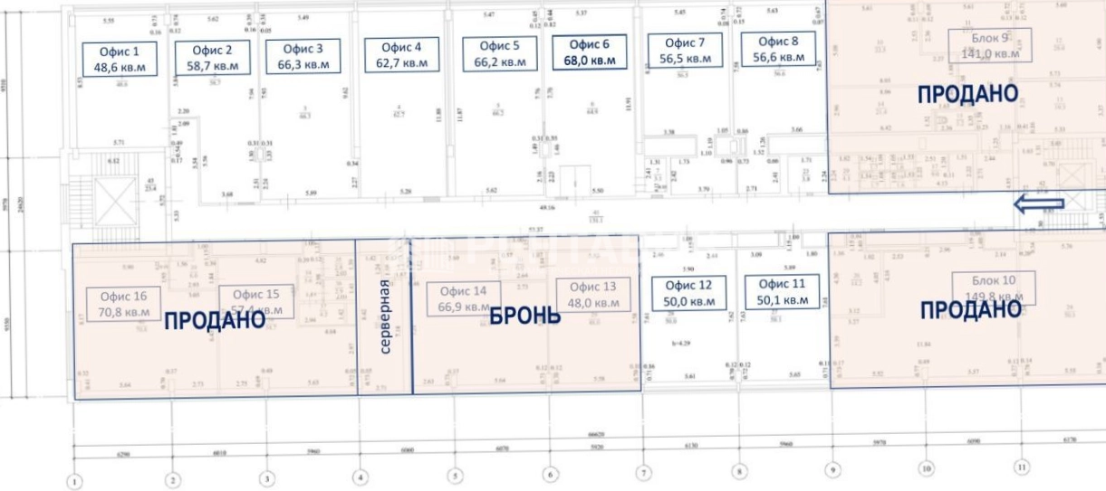 Офис 3-й проезд Марьиной Рощи, 40с1 площадью 181 квадратных метров