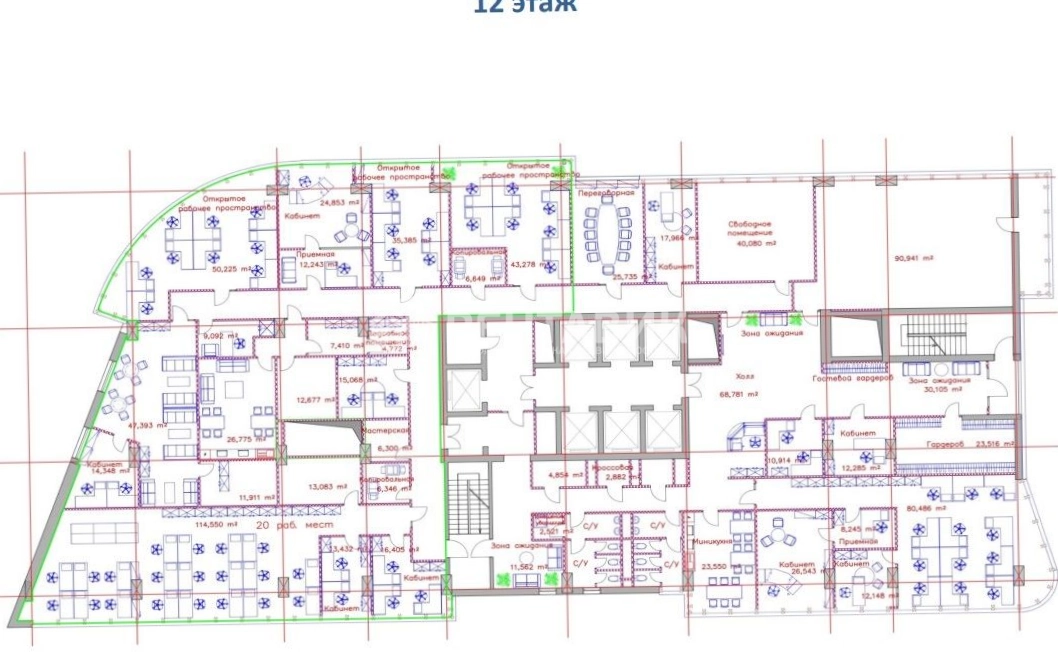 Офис Газойл Плаза площадью 4012.4 квадратных метров