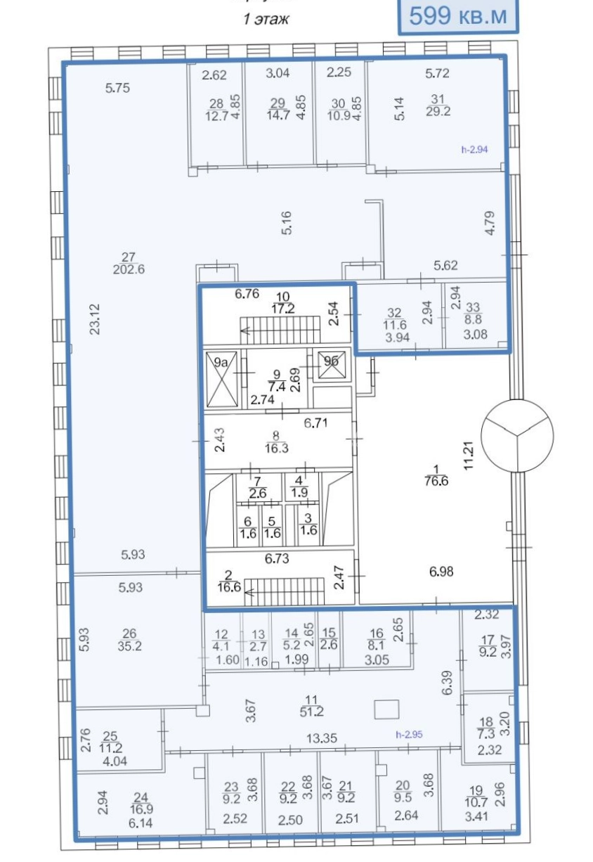 Офис Ивановская Горка площадью 599 квадратных метров