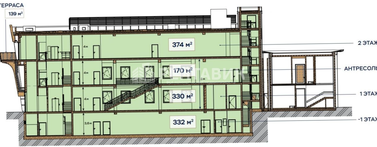 Здание целиком Веллтон Клуб площадью 1344.5 квадратных метров