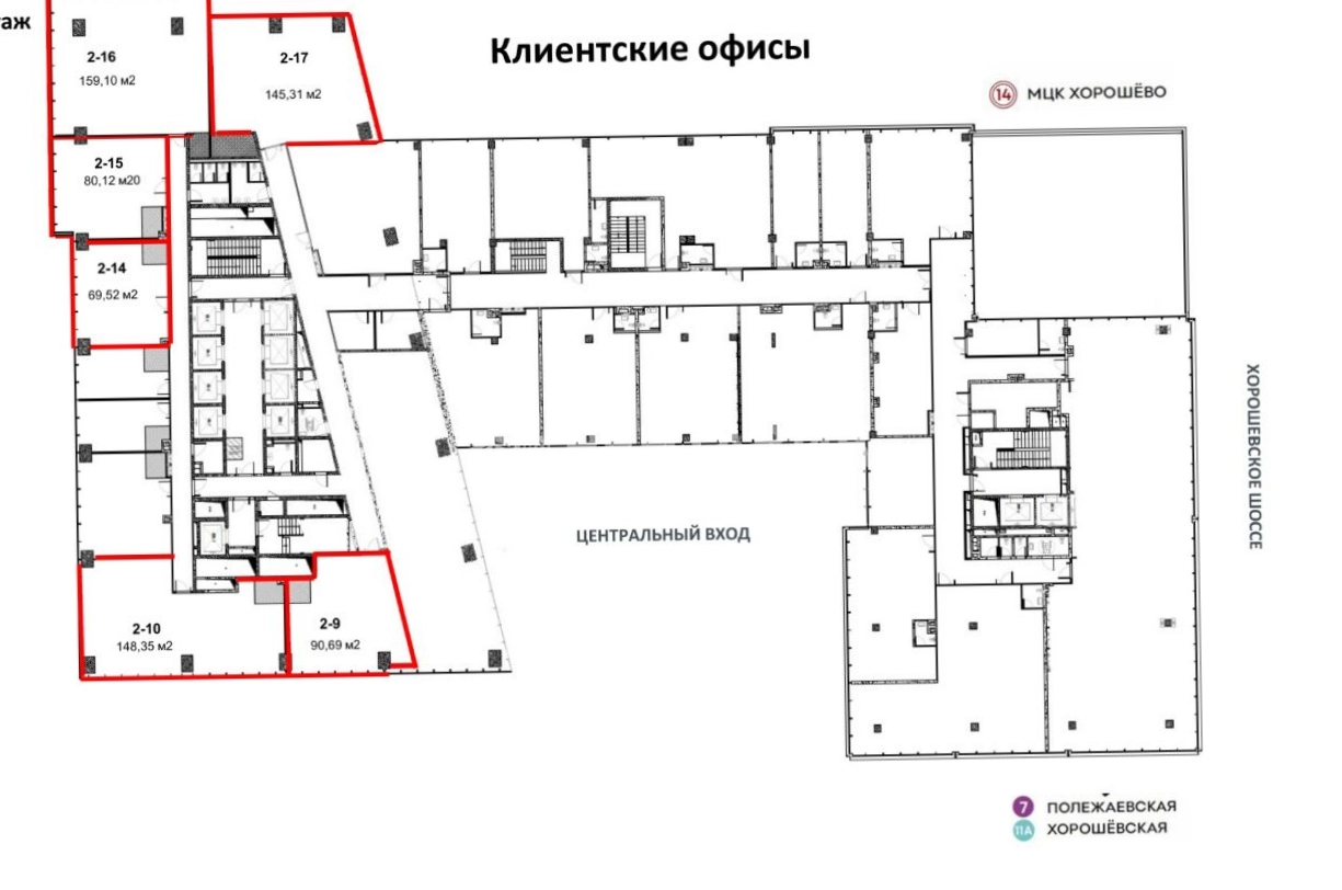 Офис ASPACE Хорошевская площадью 159.1 квадратных метров