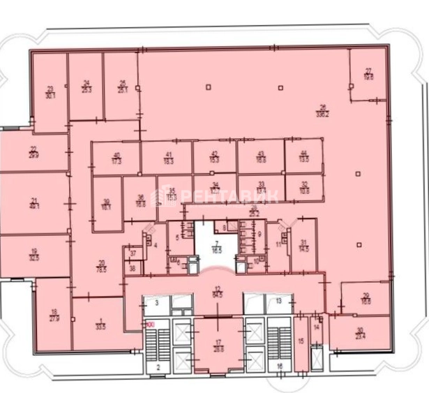 Офис Central City Tower / Централ Сити Тауэр площадью 1255 квадратных метров