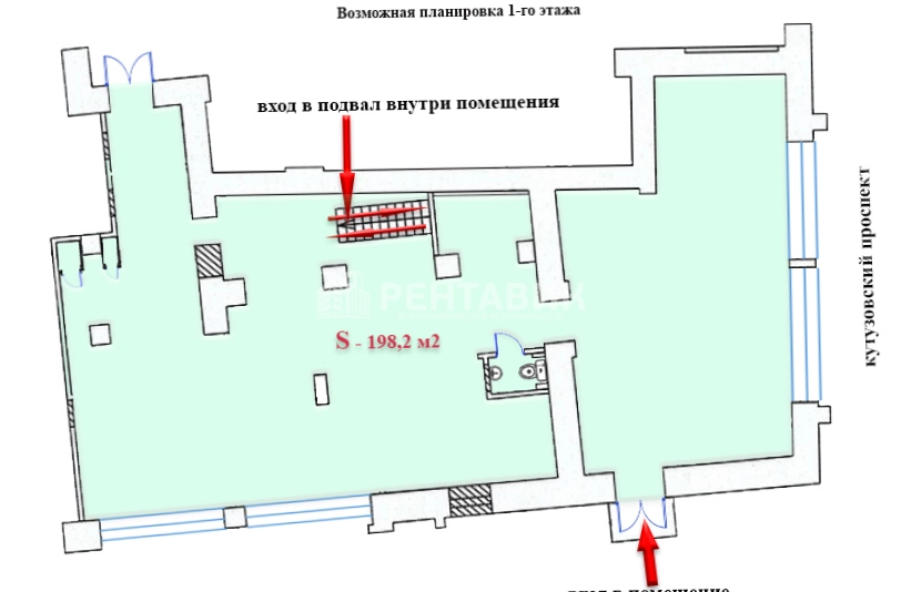 Торговая площадь Кутузовский 24 площадью 379 квадратных метров