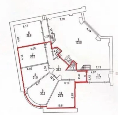Офис Мясницкая 24-7с1 площадью 382 квадратных метров