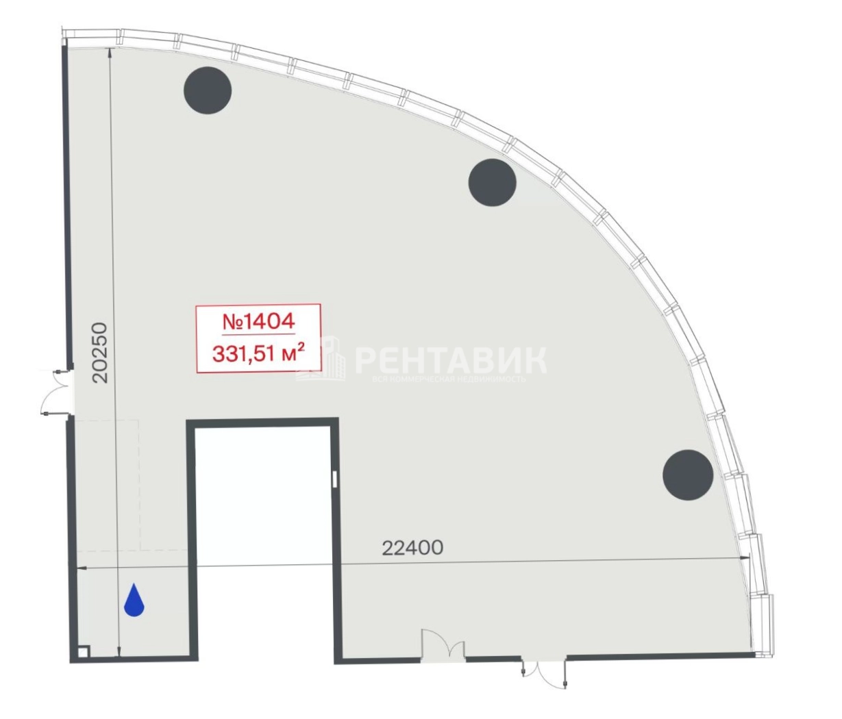 Офис TOP Tower площадью 660.4 квадратных метров