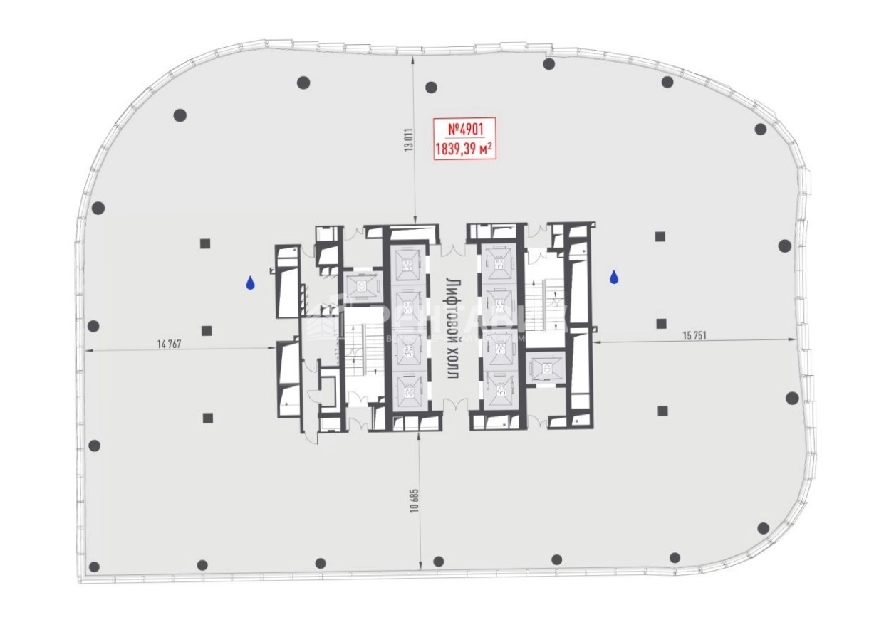 Офис TOP Tower площадью 3695.28 квадратных метров