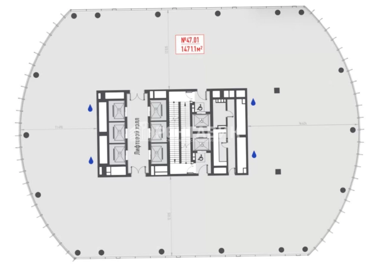 Офис Bell площадью 3435.98 квадратных метров