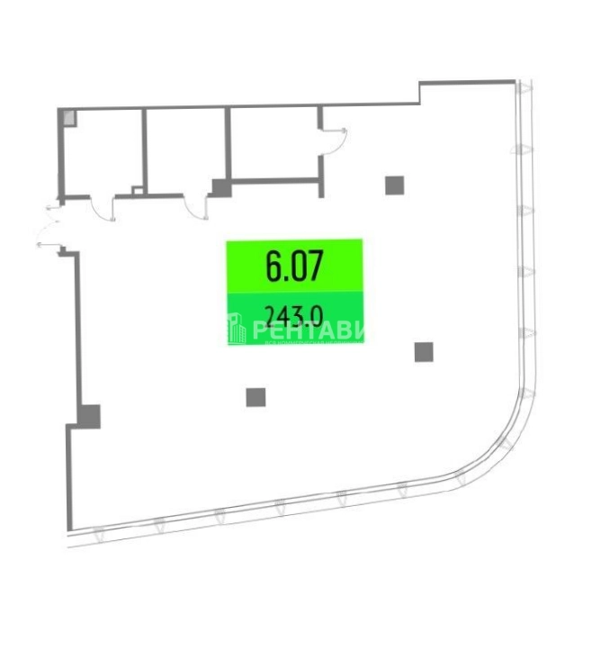 Офис Upside Kuntsevo / Апсайд Кунцево площадью 476.2 квадратных метров