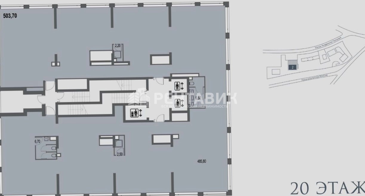 Офис AFI Park Воронцовский площадью 1504.6 квадратных метров