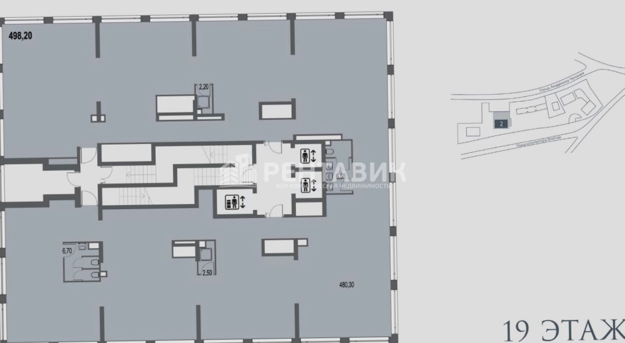 Офис AFI Park Воронцовский площадью 1504.6 квадратных метров