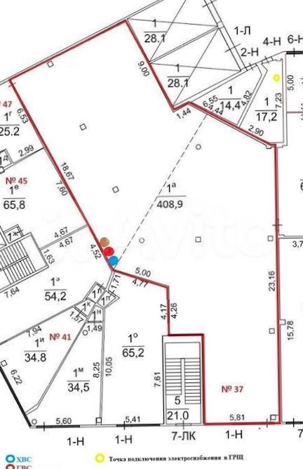 Помещение свободного назначения Перрон площадью 408 квадратных метров