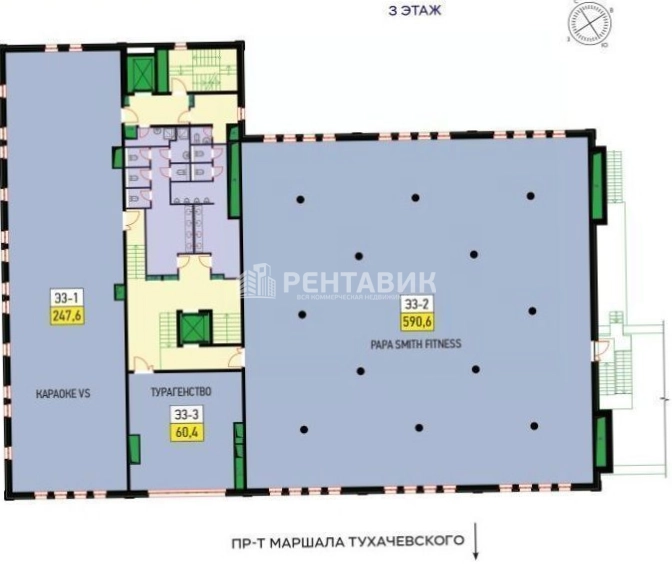 Торговая площадь Юнион Парк площадью 3345 квадратных метров