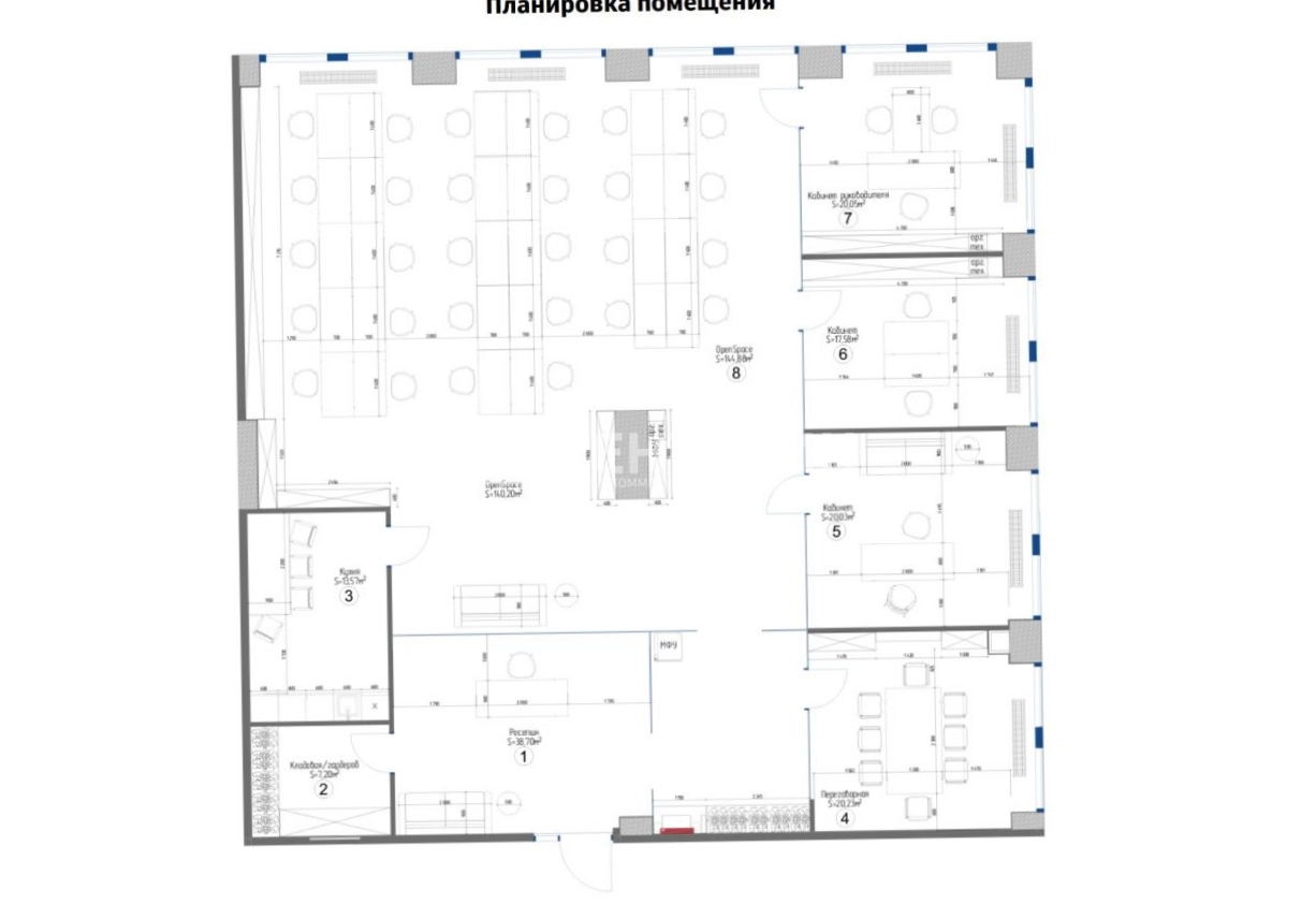 Офис STONE Towers / Стоун Тауэрс площадью 278.9 квадратных метров