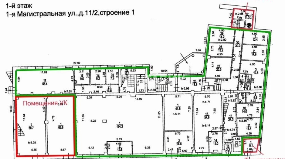 Здание целиком 1-я Магистральная, 11-2 площадью 3214.8 квадратных метров
