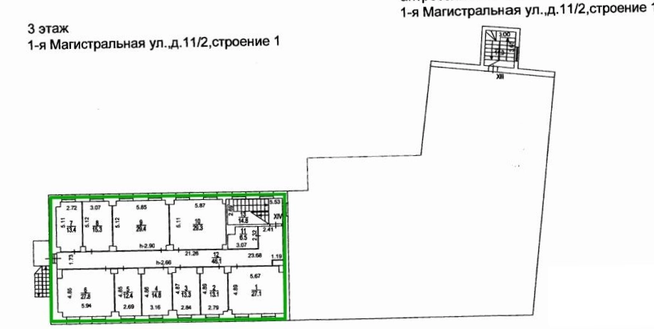 Здание целиком 1-я Магистральная, 11-2 площадью 3214.8 квадратных метров