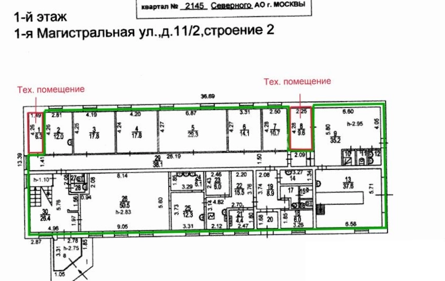 Здание целиком 1-я Магистральная, 11-2 площадью 3214.8 квадратных метров