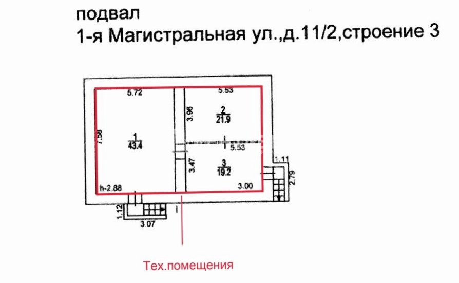 Здание целиком 1-я Магистральная, 11-2 площадью 3214.8 квадратных метров