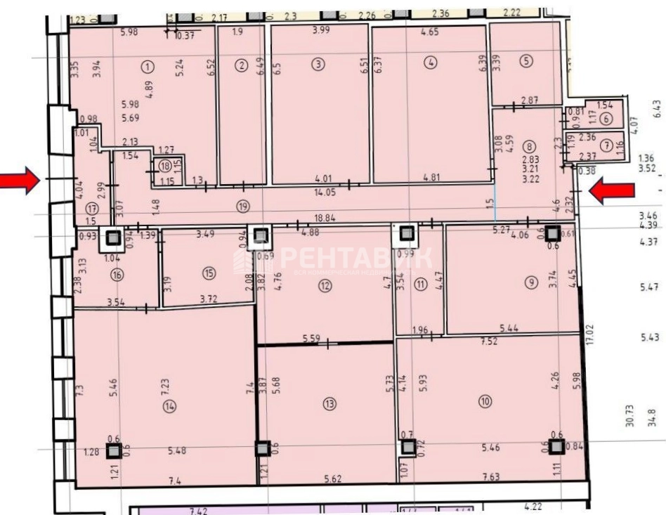 Офис Baker Plaza / Бейкер Плаза площадью 262.8 квадратных метров
