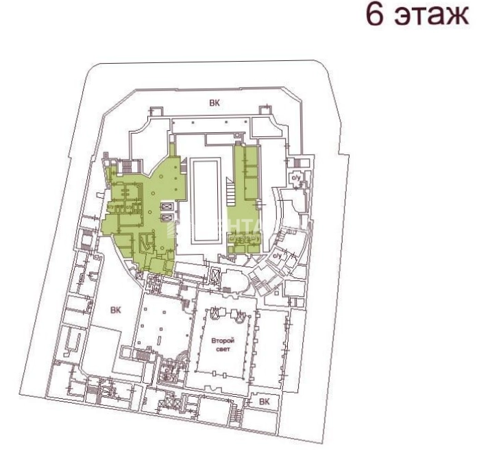 Помещение свободного назначения Реки Мойки, 59-15 площадью 1209.7 квадратных метров