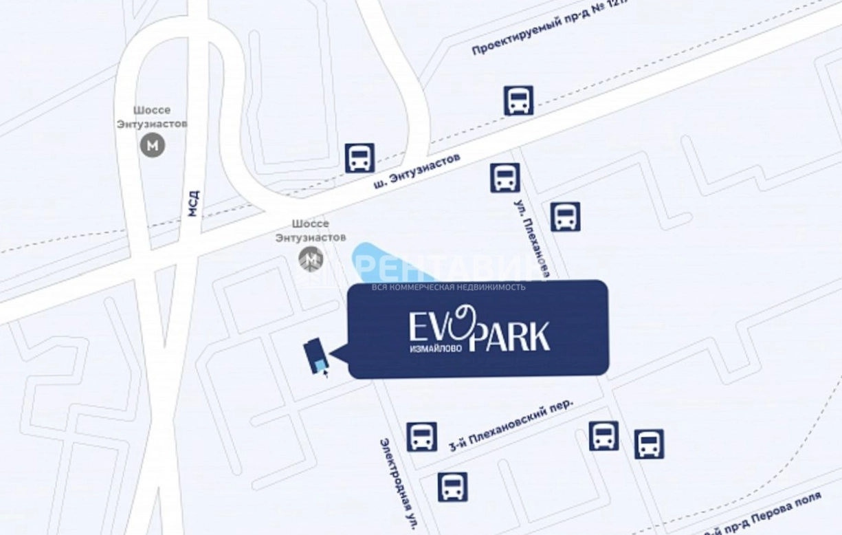 Торговая площадь EVOPARK / Эвопарк Измайлово площадью 110.66 квадратных метров