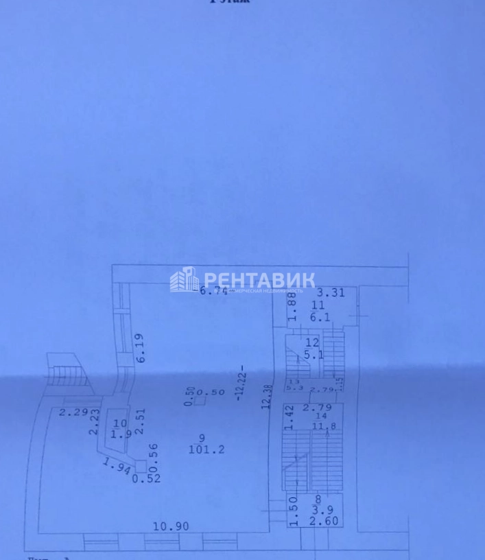 Помещение свободного назначения Денисовский 30с1 площадью 1033.4 квадратных метров