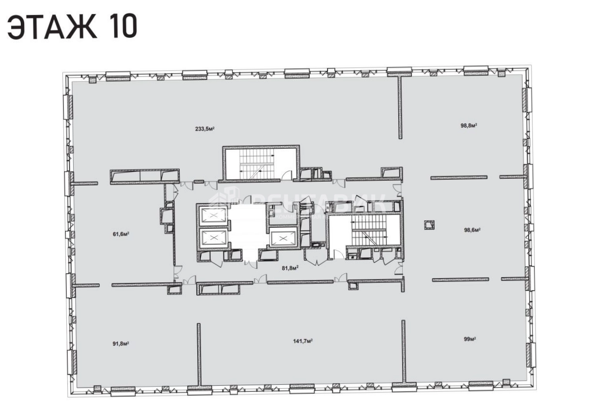 Офис Kvartal West Tower площадью 1813.6 квадратных метров