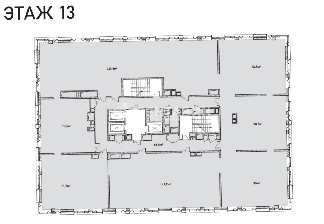 Офис Kvartal West Tower площадью 2720.4 квадратных метров